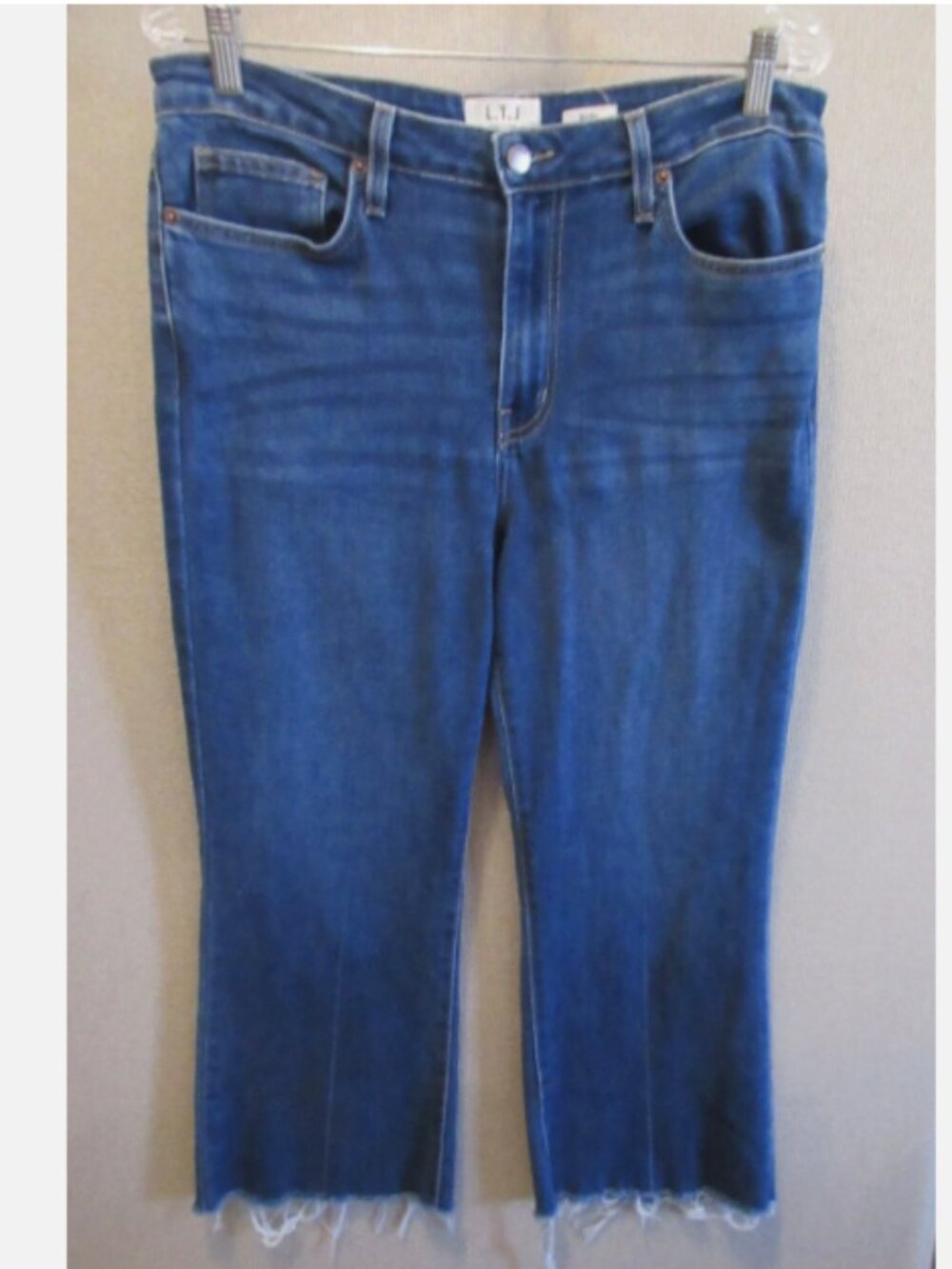 L.T.J. Letter to Juliet Sicily jeans 31 raw Hem Ankle Flare stretch LP159 USA